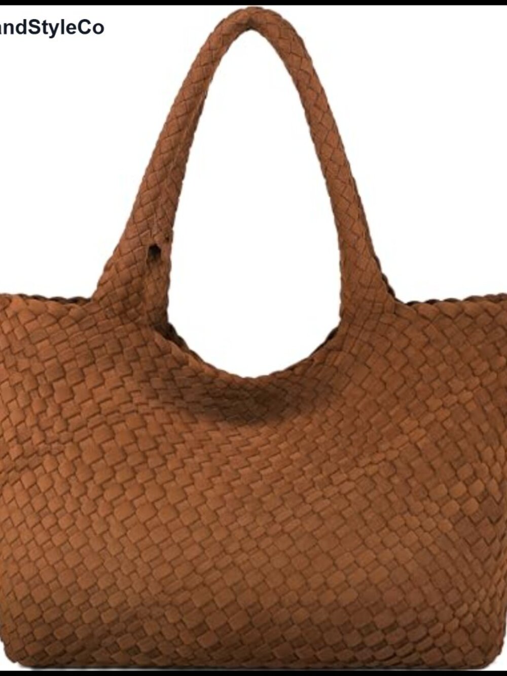 Vegan Leather Suede Woven Satchel Tote with Bonus Clutch Top Handle Shoulder Bag
